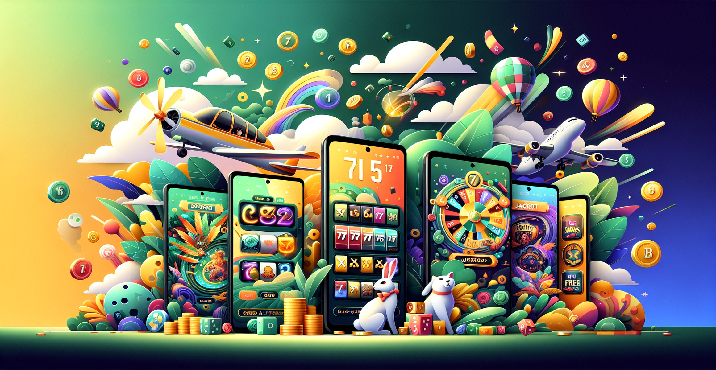 Fortune Rabbit Slots illustration displaying colorful slot graphics at JOY-GAME